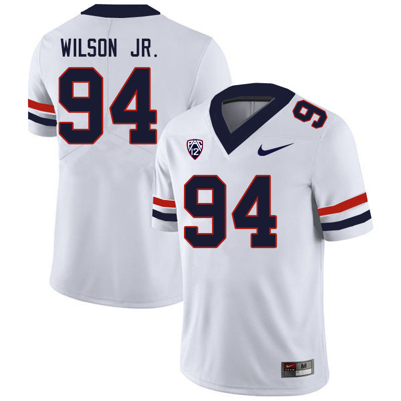 Men #94 Dion Wilson Jr. Arizona Wildcats College Football Jerseys Sale-White - Click Image to Close